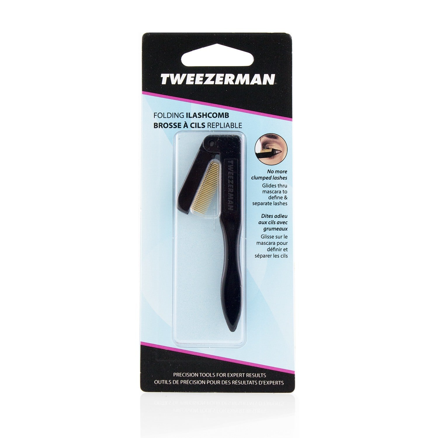 Tweezerman Folding Ilashcomb (Studio Collection) - Pink