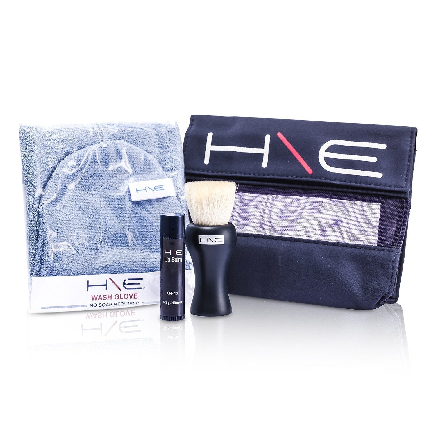 Jane Iredale HE Minerals Kit: Lip Balm SPF 15 + Facial Brush + Wash Glove + Bag  3pcs+1bag