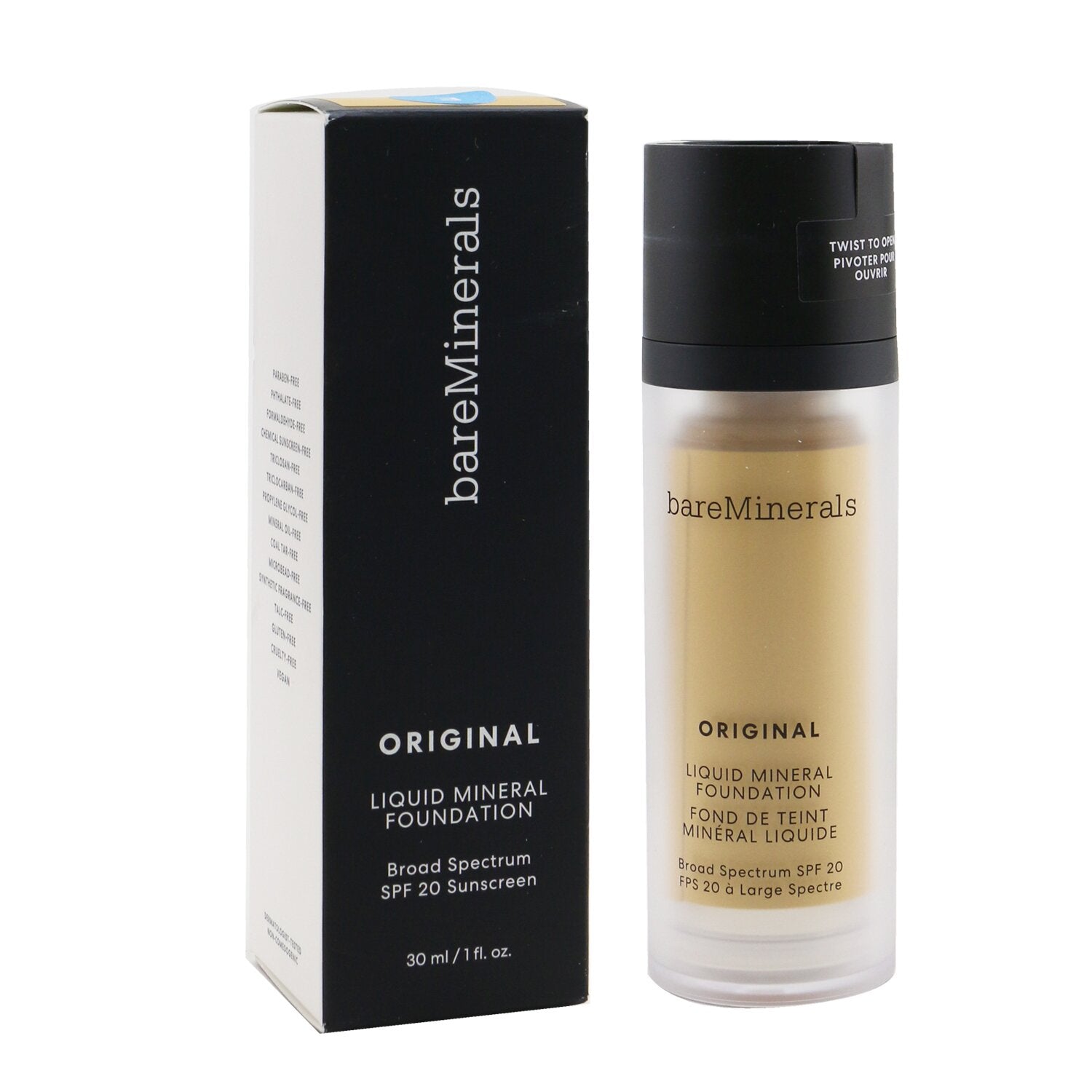 BareMinerals Original Liquid Mineral Foundation SPF 20 - # 03 Fairly Light (For Very Fair Warm Skin With A Subtle Peach Hue)  30ml/1oz