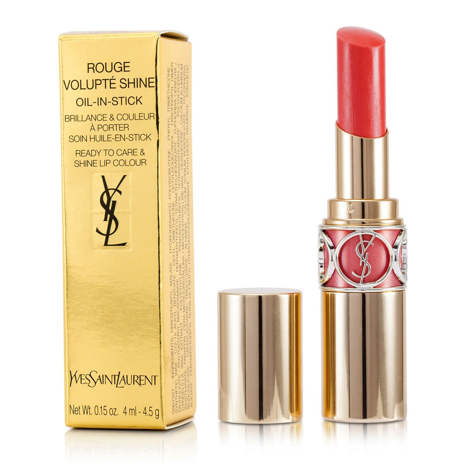 Yves Saint Laurent Rouge Volupte Shine - # 15 Corail Intuitive/ Corail Spontini  3.2g/0.11oz