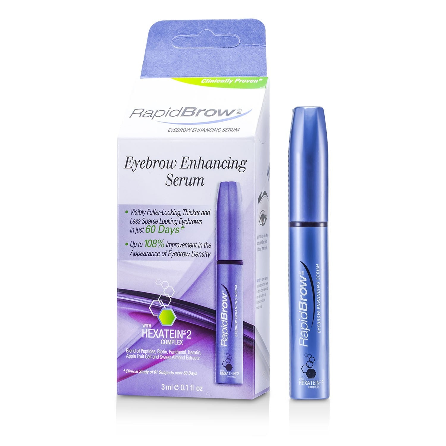 RapidLash RapidBrow Eyebrow Enhancing Serum (With Hexatein 2 Complex) (Unboxed)  3ml/0.1oz