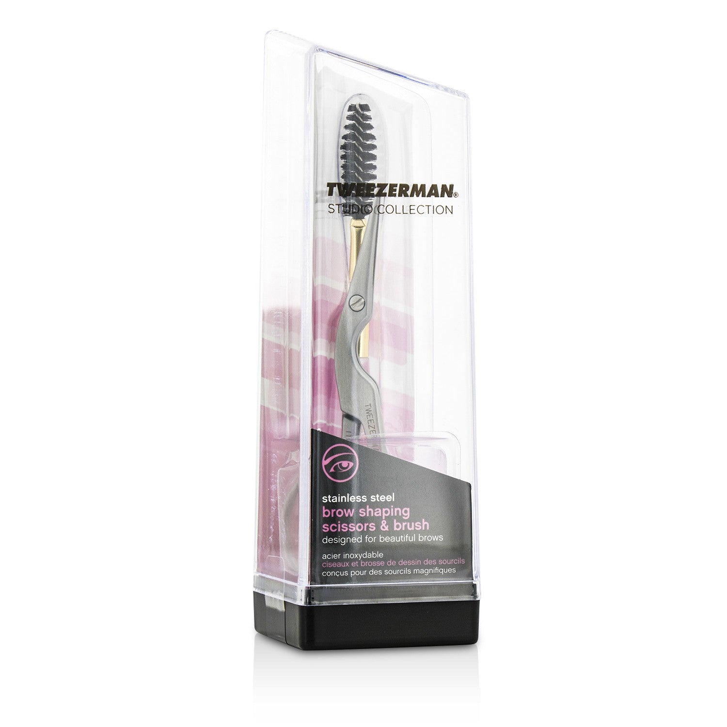 Tweezerman Stainless Steel Brow Shaping Scissors & Brush (Studio Collection)  2pcs