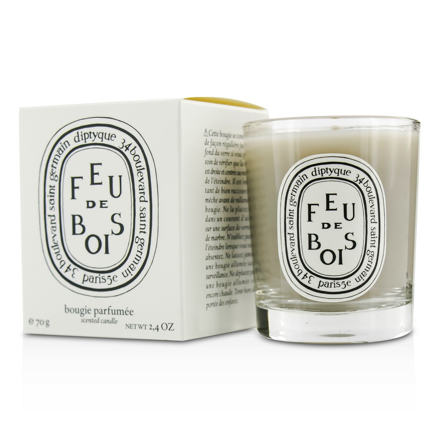 Diptyque Scented Candle - Feu De Bois (Wood Fire)  70g/2.4oz