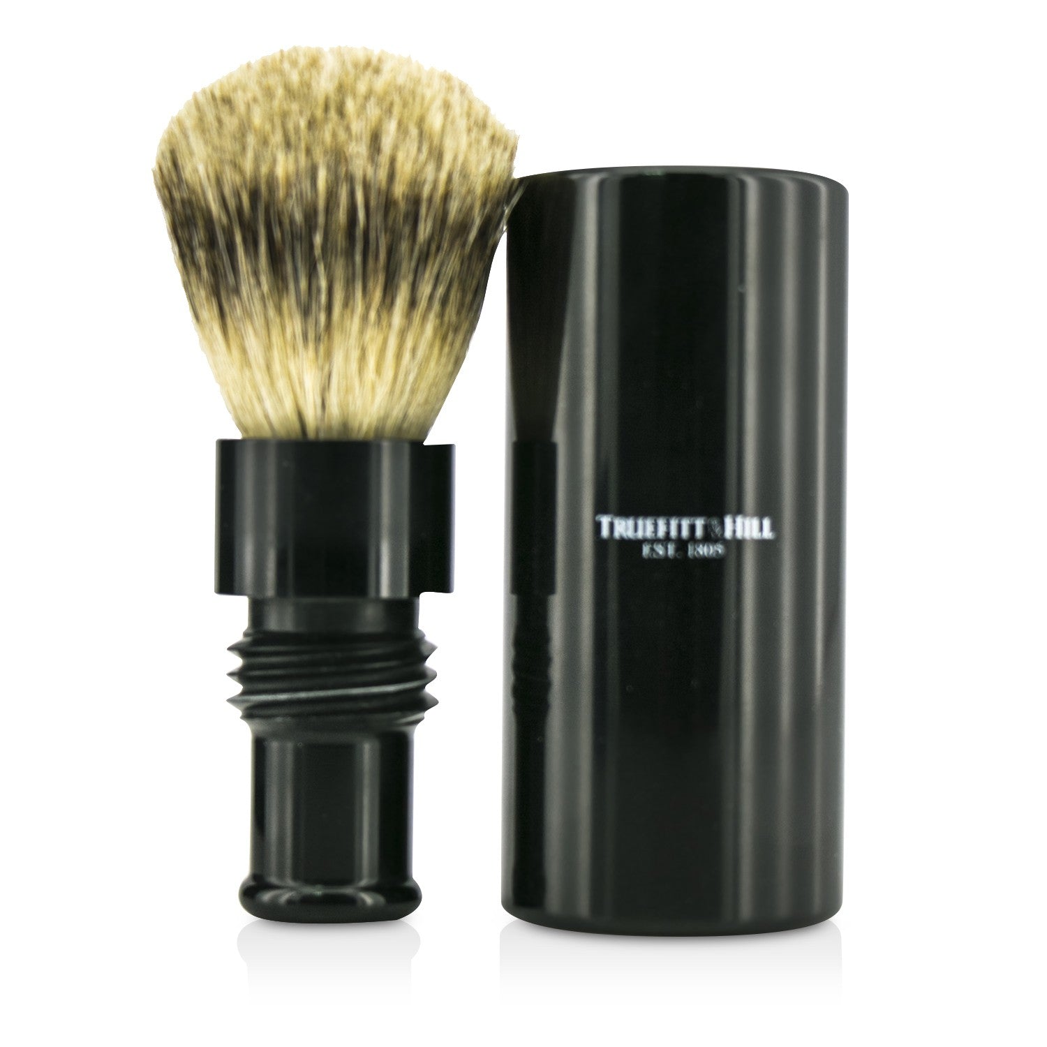 Truefitt & Hill Turnback Traveler Badger Hair Shave Brush - # Ebony  1pc