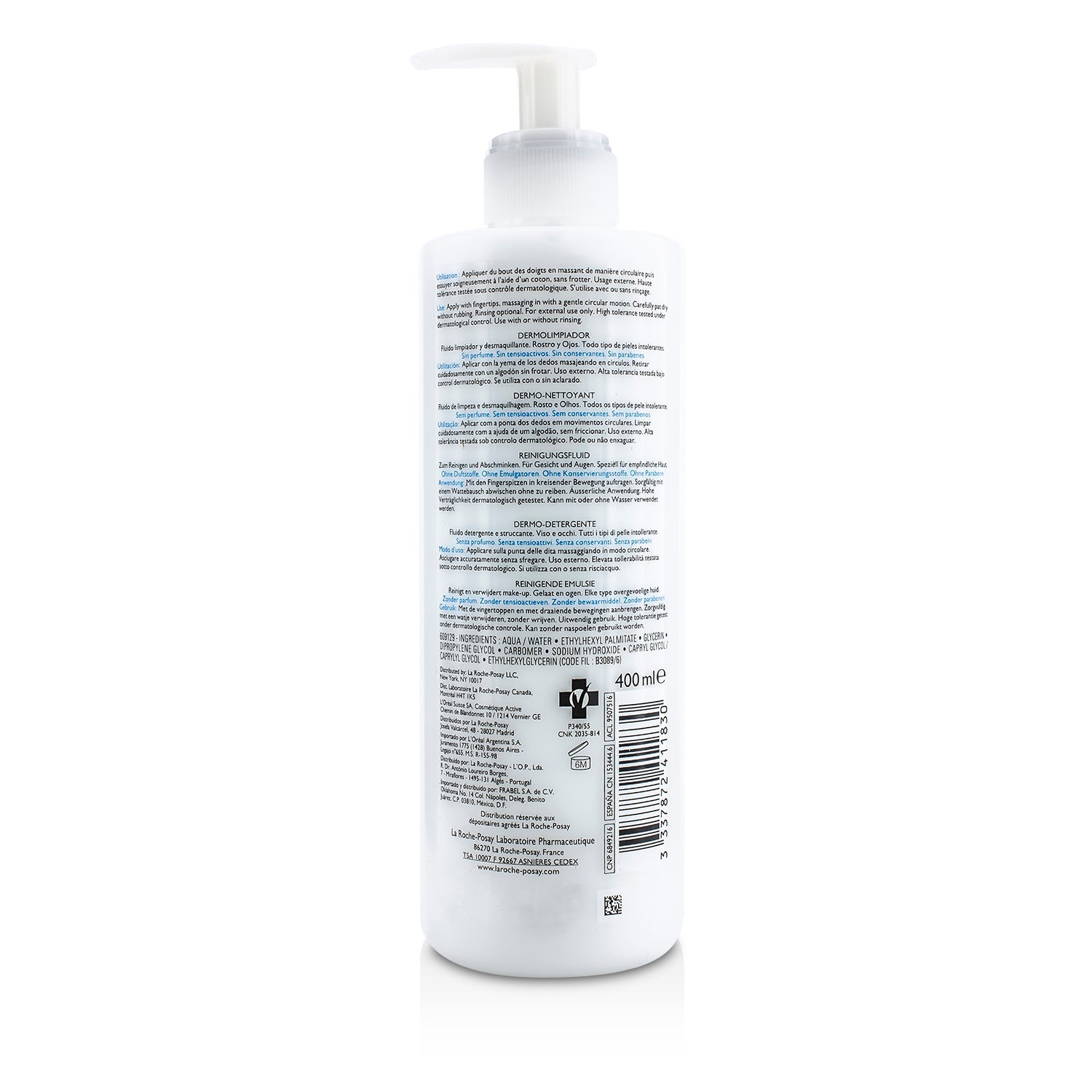 La Roche Posay Toleriane Dermo-Cleanser (Face and Eyes Make-Up Removal Fluid)  400ml/13.5oz