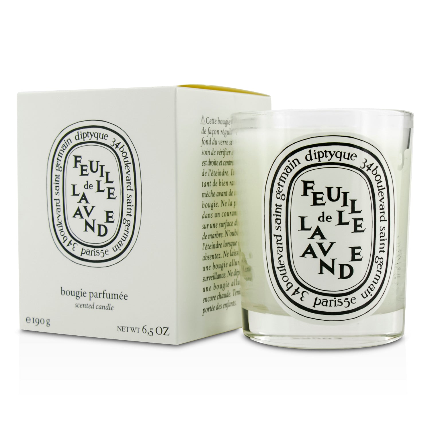 Diptyque Scented Candle - Feuille De Lavande (Lavender Leaf)  190g/6.5oz