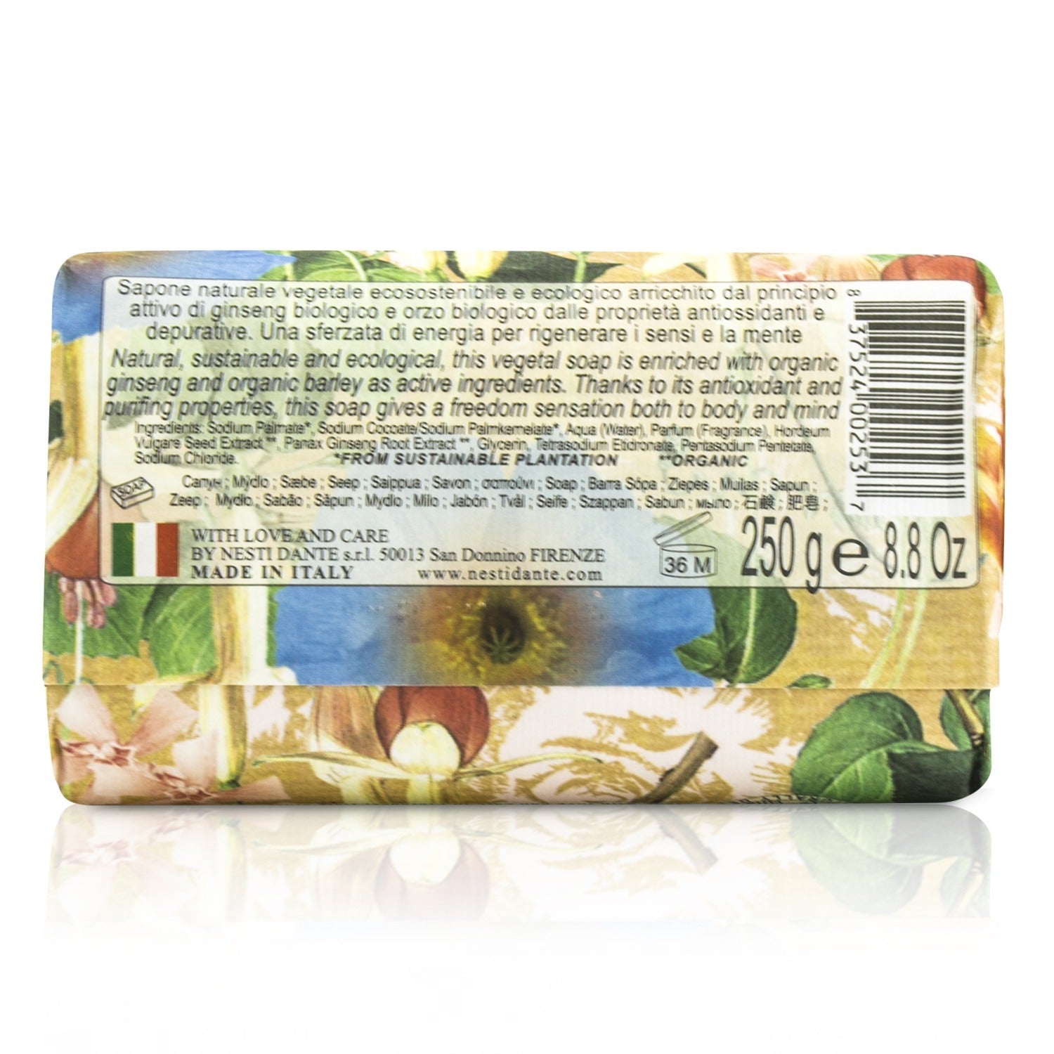 Nesti Dante Bio Natura Sustainable Vegetal Soap - Ginseng & Barley  250g/8.8oz