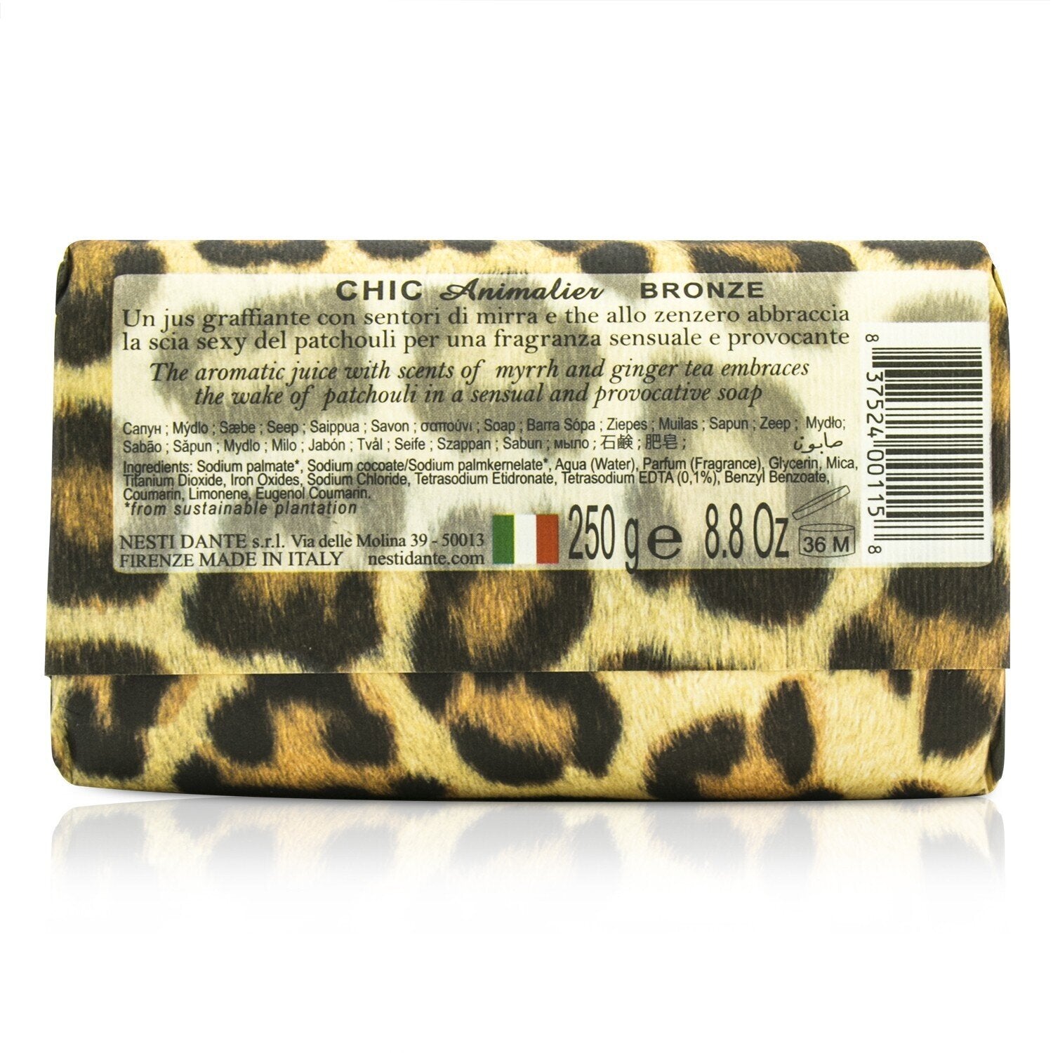 Nesti Dante Chic Animalier Natural Soap - Myrrh, Ginger Tea & Patchouli  250g/8.8oz