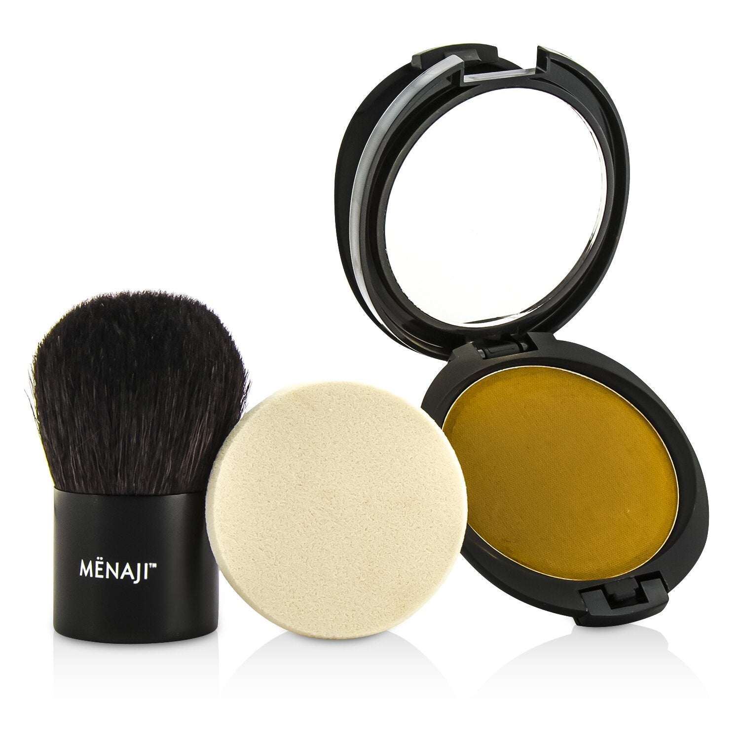 Menaji HDPV Anti-Shine Sunless Tan Kit: HDPV Anti-Shine Powder - T (Tan) 10g + Deluxe Kabuki Brush 1pc  2pcs