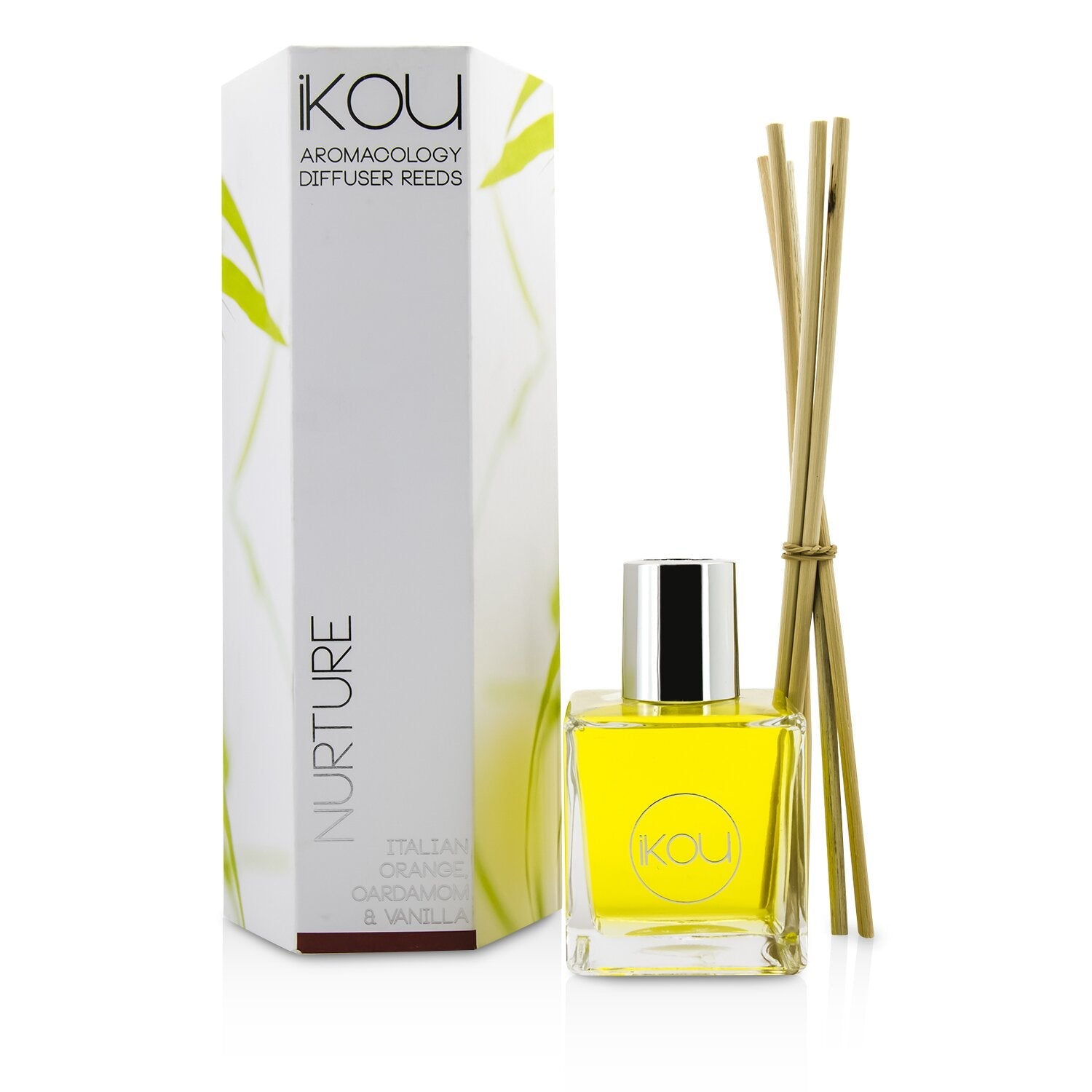 iKOU Aromacology Diffuser Reeds - Nurture (Italian Orange Cardamom & Vanilla - 9 months supply)  175ml