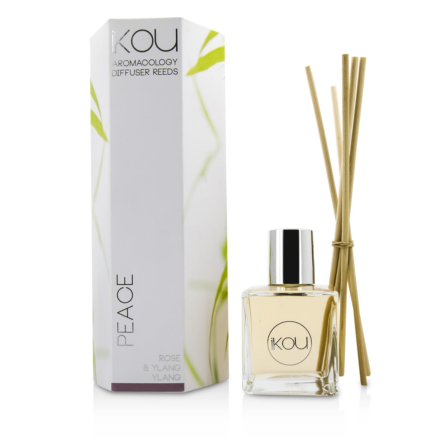 iKOU Aromacology Diffuser Reeds - Peace (Rose & Ylang Ylang - 9 months supply)  175ml