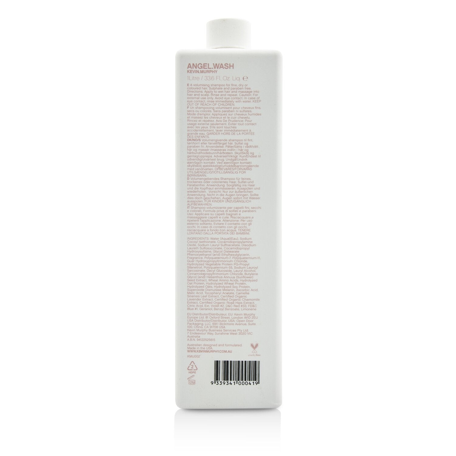 Kevin.Murphy Angel.Wash (A Volumising Shampoo - For Fine Coloured Hair)  1000ml/33.8oz