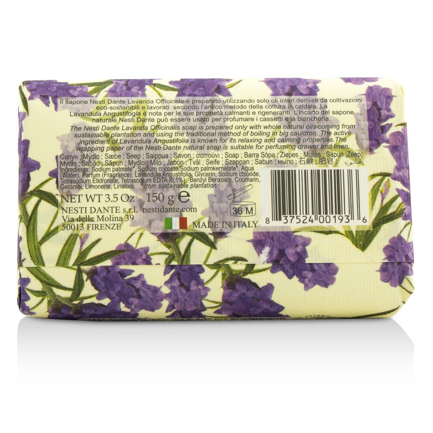 Nesti Dante Lavanda Natural Soap - Officinale - Regenerating  150g/5.29oz