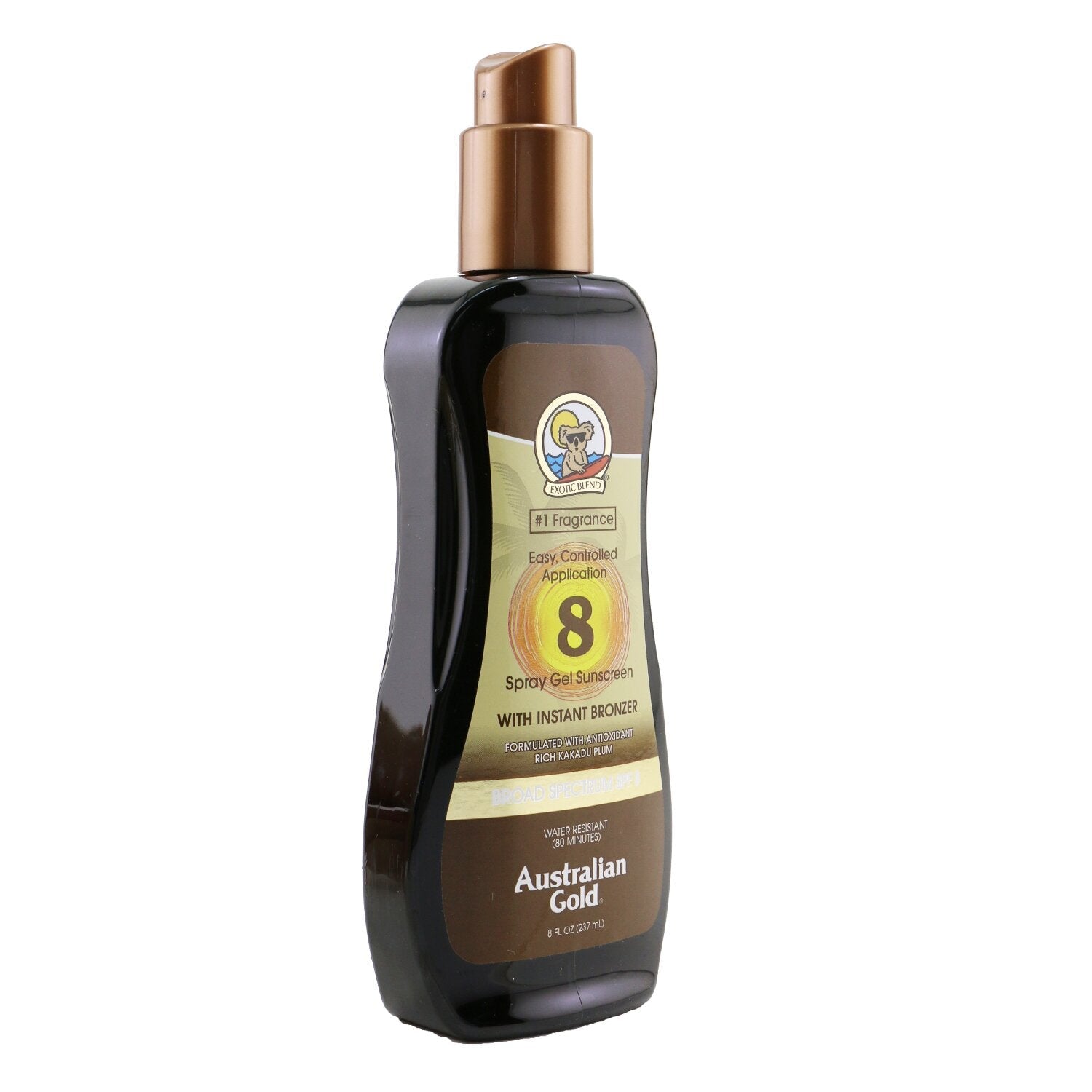 Australian Gold Spray Gel Sunscreen SPF 8 with Instant Bronzer  237ml/8oz