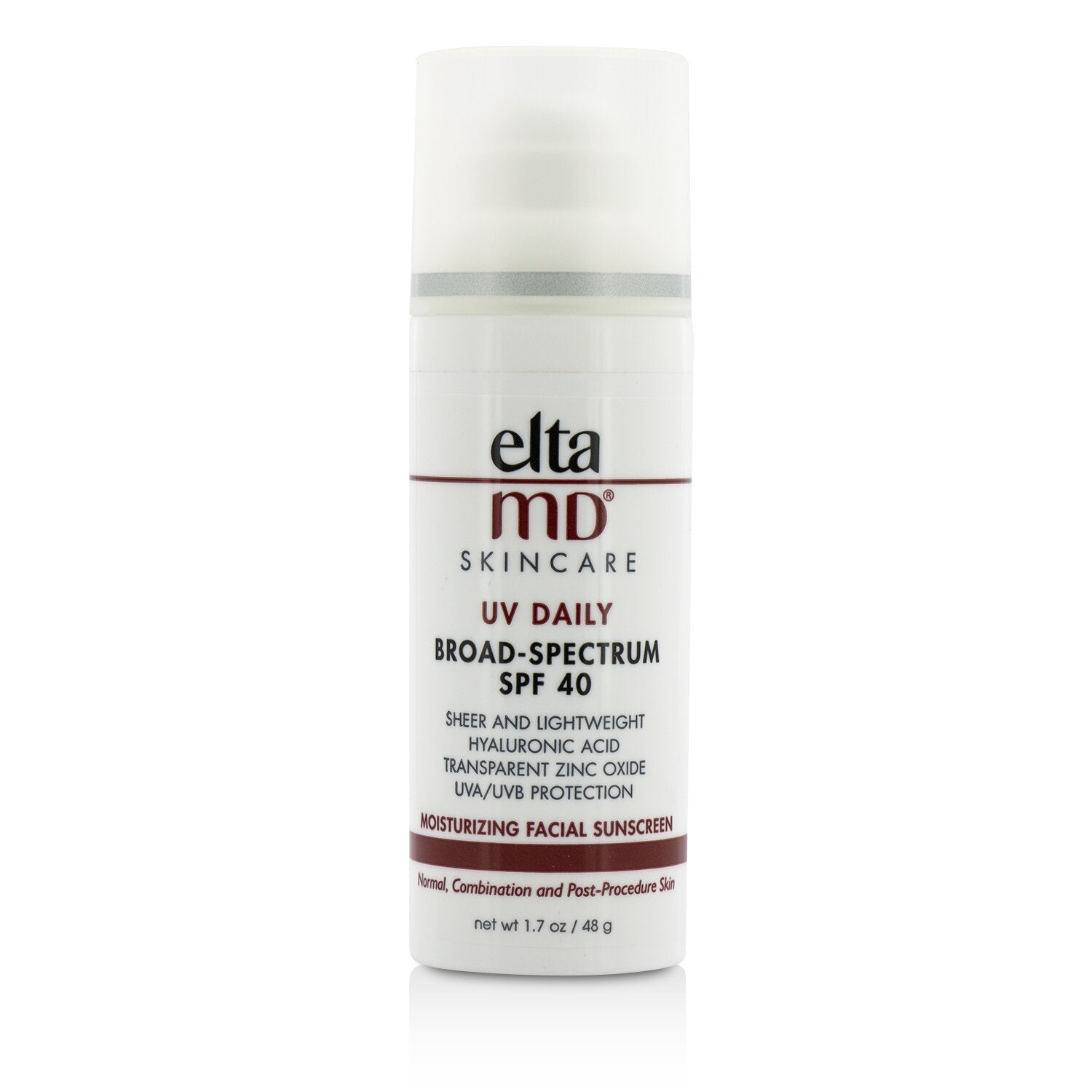 EltaMD UV Daily Moisturizing Facial Sunscreen SPF 40 - For Normal, Combination & Post-Procedure Skin  48g/1.7oz