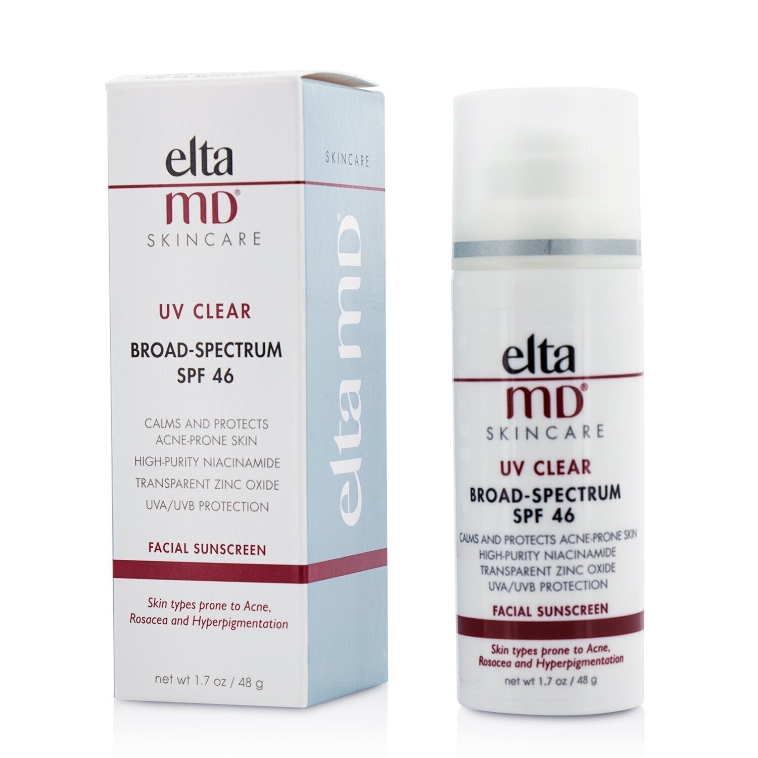 EltaMD UV Clear Facial Sunscreen SPF 46 - For Skin Types Prone To Acne, Rosacea & Hyperpigmentation  48g/1.7oz