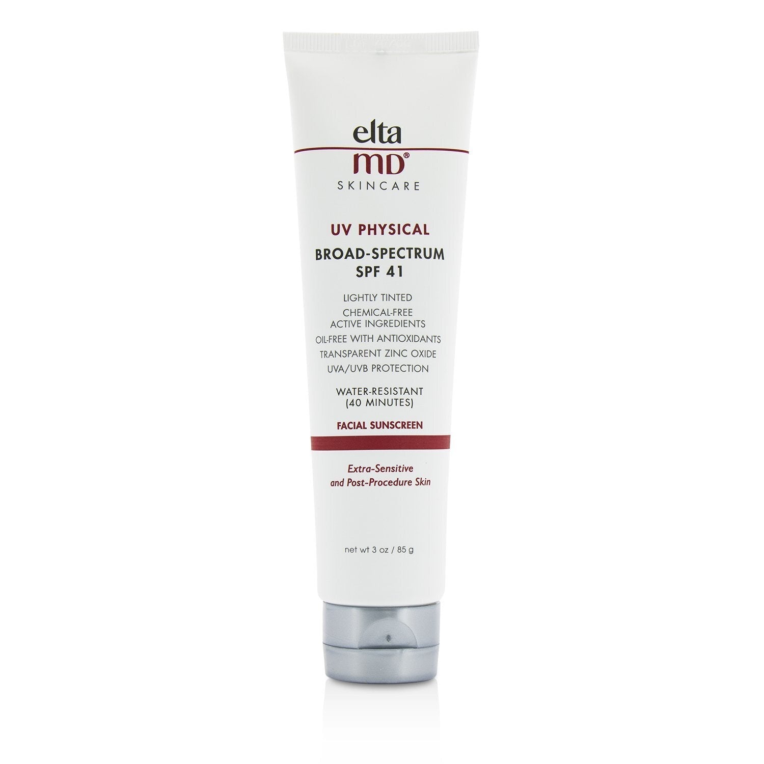 EltaMD UV Physical Water-Resistant Facial Sunscreen SPF 41 (Tinted) - For Extra-Sensitive & Post-Procedure Skin  85g/3oz