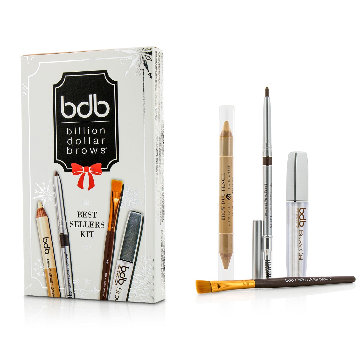 Billion Dollar Brows Best Sellers Kit: 1x Universal Brow Pencil 0.27g/0.009oz, 1x Brow Duo Pencil 2.98g/0.1oz, 1x Smudge Brush, 1x Brow Gel 3ml/0.1oz  4pcs