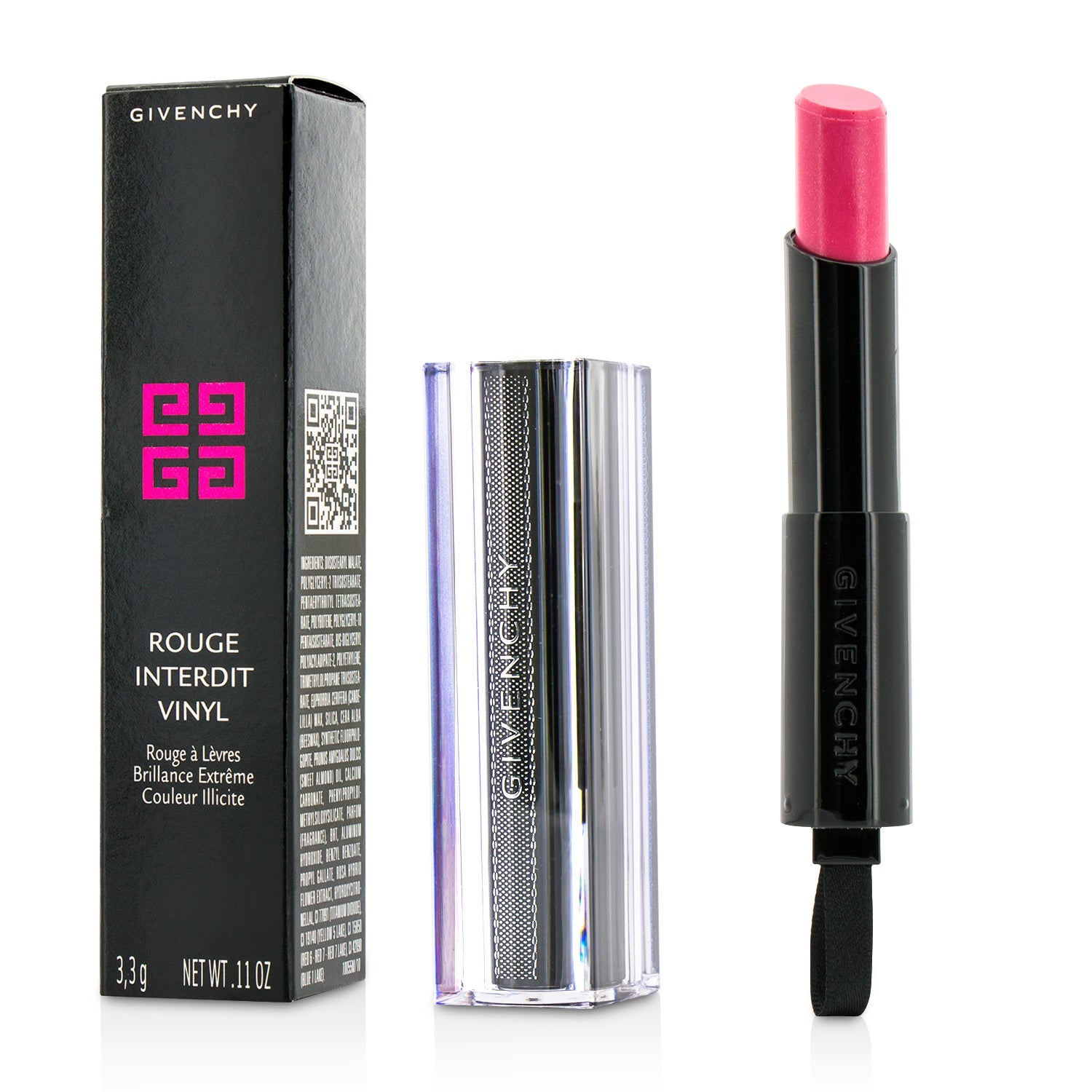 Givenchy Rouge Interdit Vinyl Extreme Shine Lipstick - # 11 Rouge Rebelle (Box Slightly Damaged)  3.3g/0.11oz