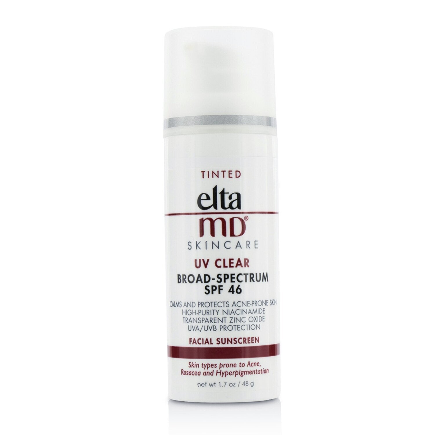 EltaMD UV Clear Facial Sunscreen SPF 46 - For Skin Types Prone To Acne, Rosacea & Hyperpigmentation - Tinted  48g/1.7oz