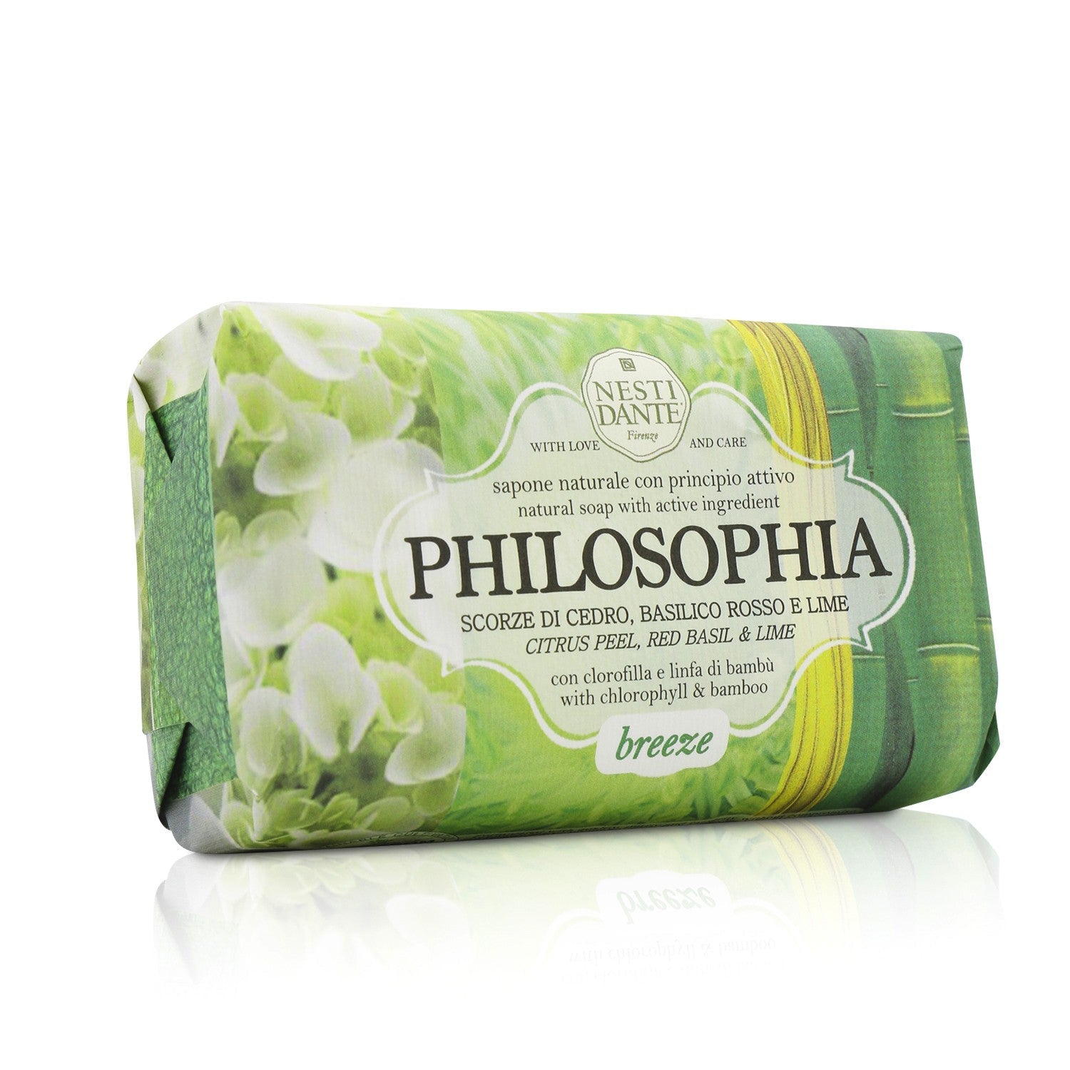 Nesti Dante Philosophia Natural Soap - Breeze - Citrus Peel, Red Basil & Lime With Chlorophyll & Bamboo  250g/8.8oz