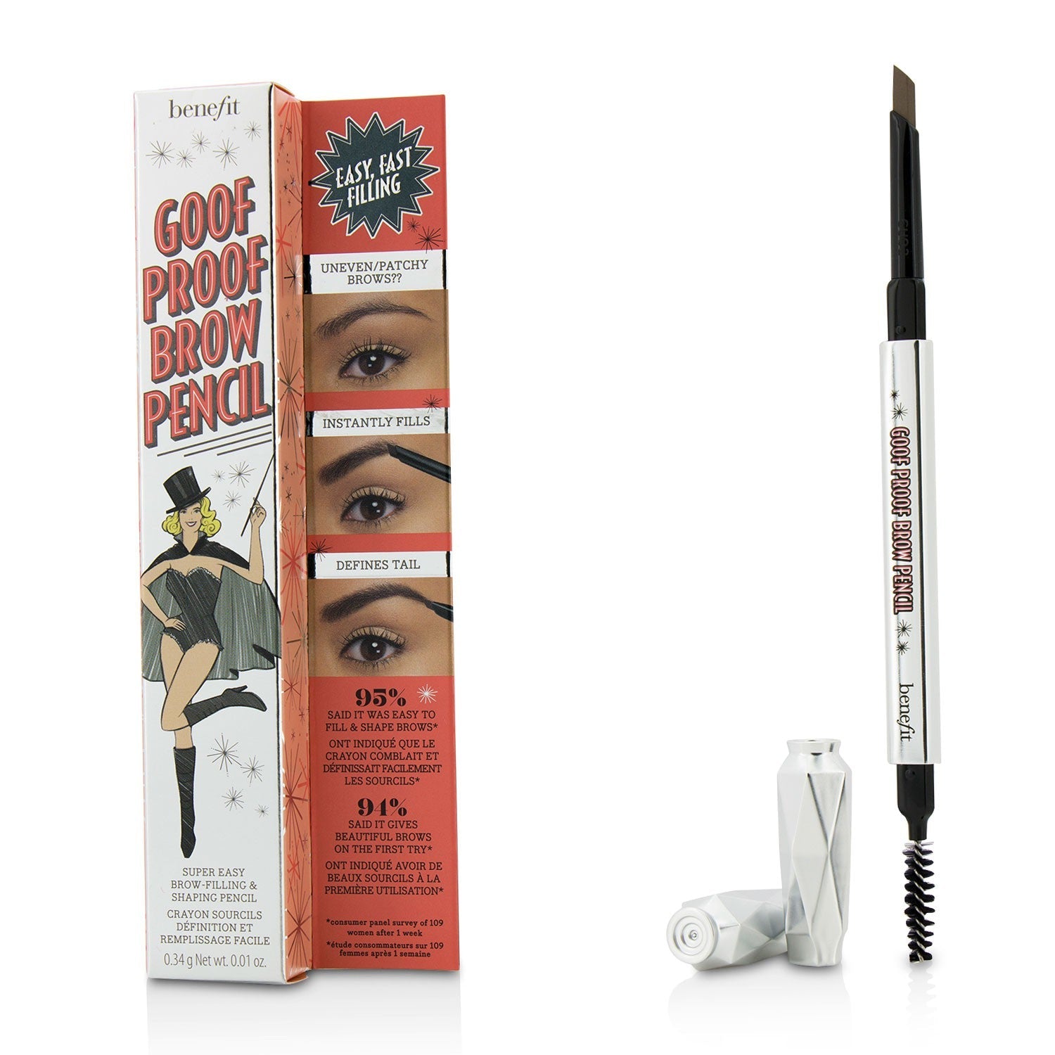 Benefit Goof Proof Brow Pencil - # 4.5 (Neutral Deep Brown)  0.34g/0.01oz