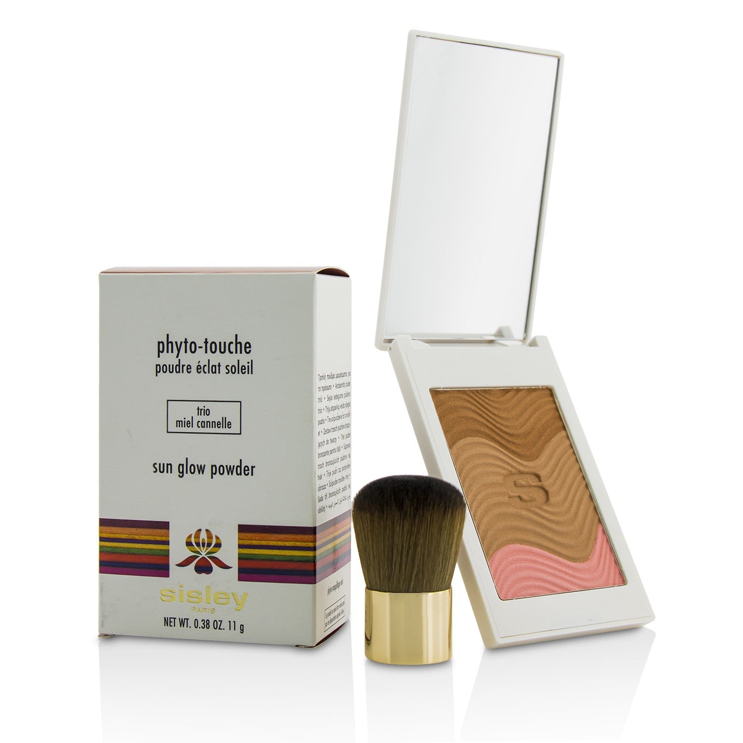 Sisley Phyto Touche Sun Glow Powder With Brush - # Trio Peche Doree  11g/0.38oz