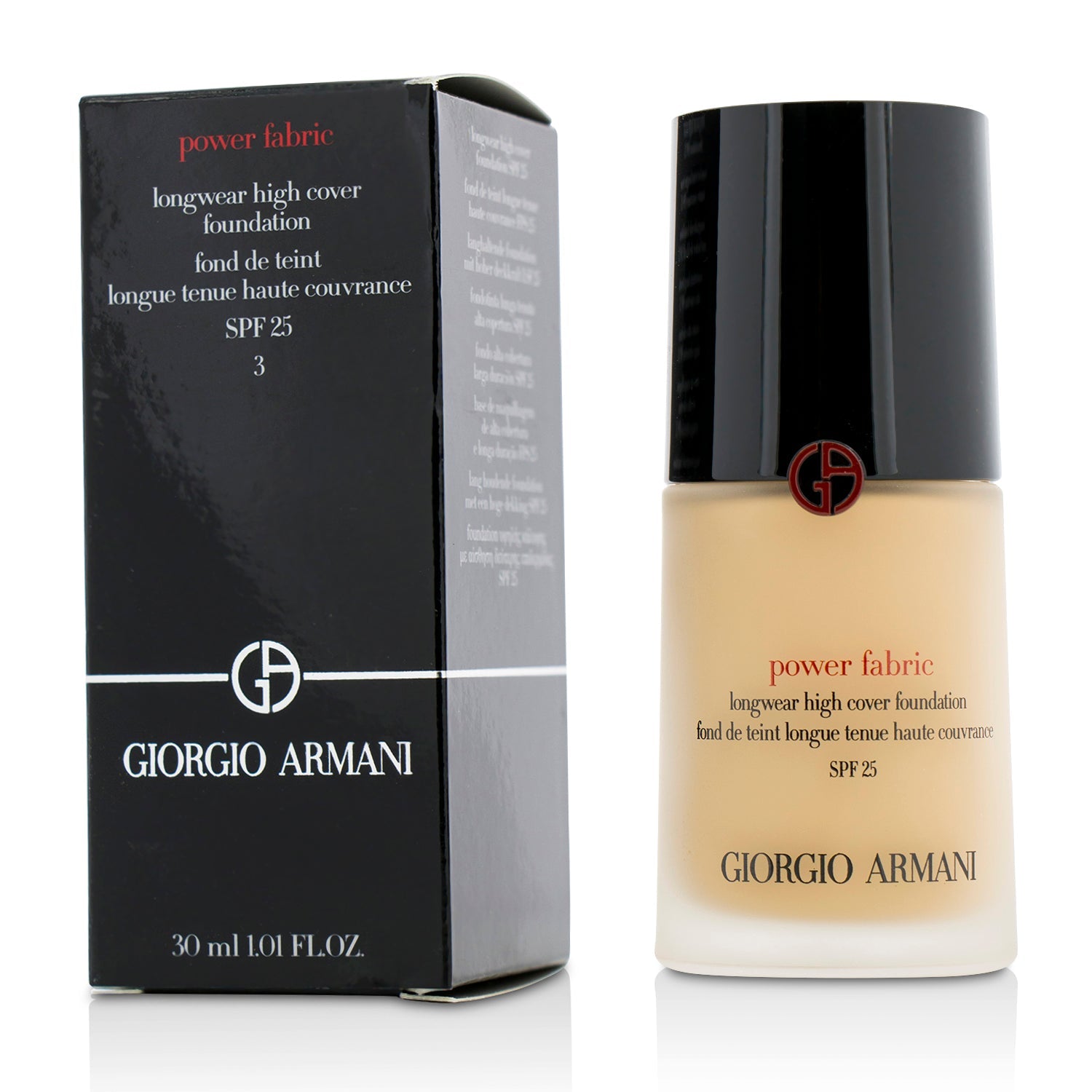 Giorgio Armani Power Fabric Longwear High Cover Foundation SPF 25 - # 3 (Fair, Rosy) (Unboxed)  30ml/1oz