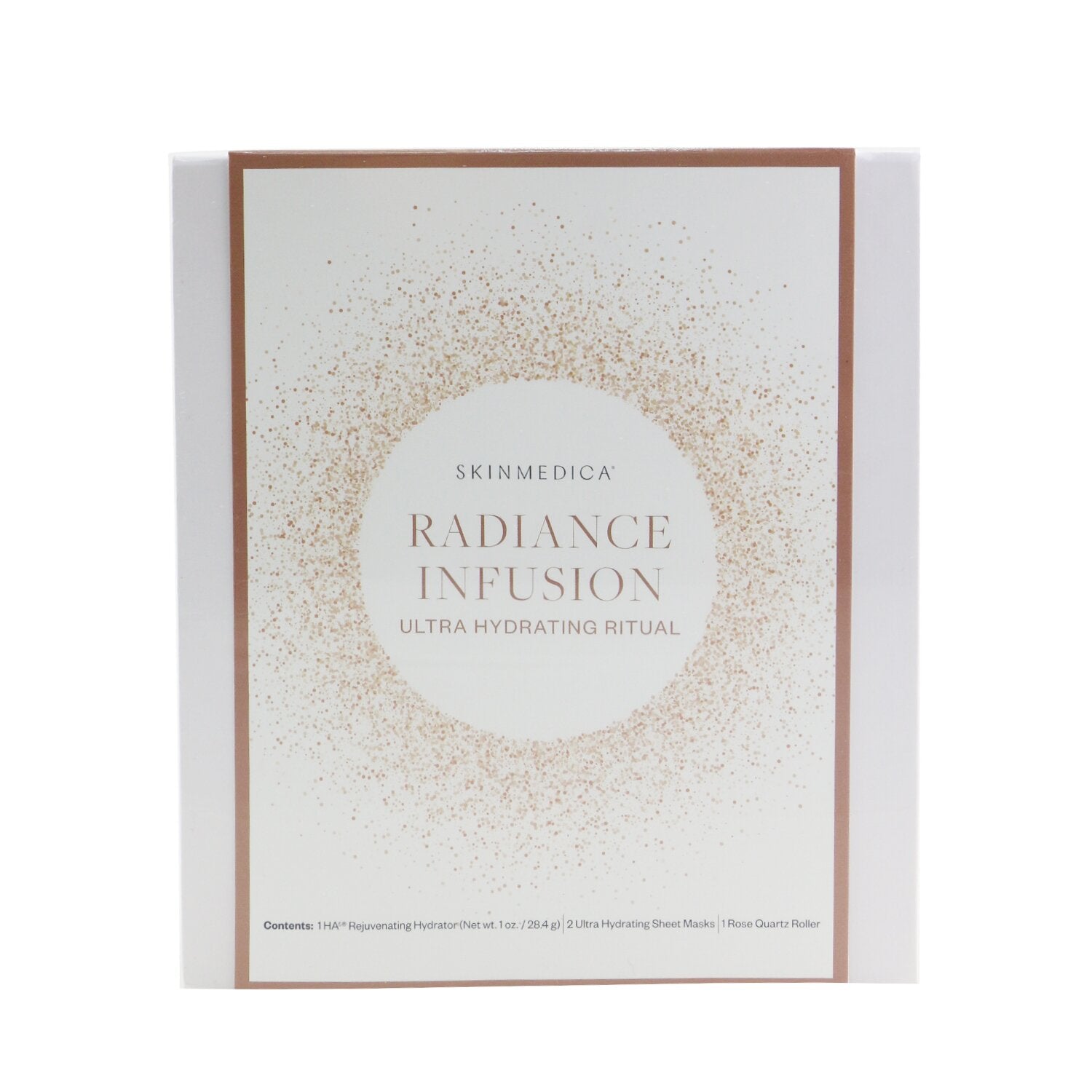 Skin Medica Radiance Infusion Ultra Hydrating Ritual Set: HA Rejuvenating Hydrator 28.4g + Ultra Hydrating Sheet Mask 2pcs + Rose Quartz Roller  4pcs