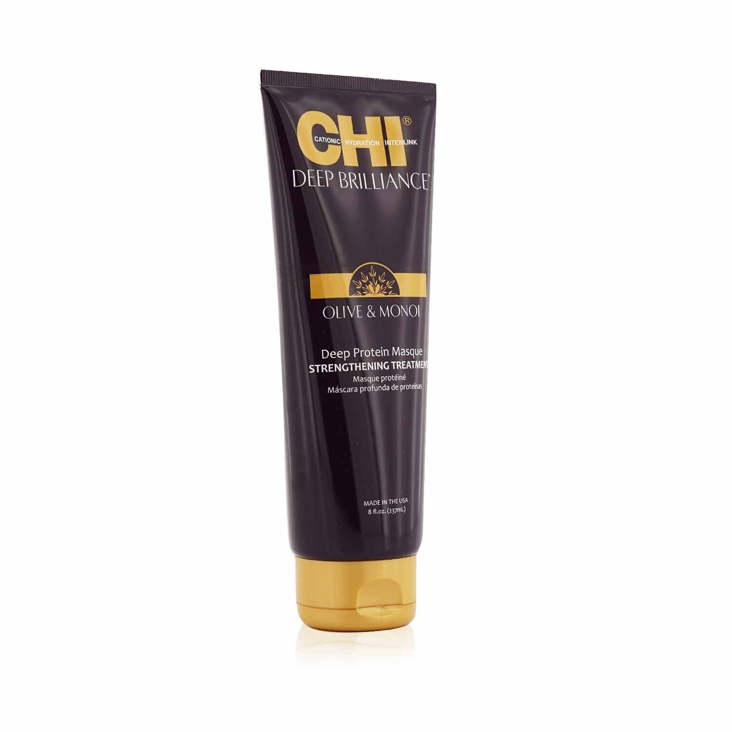 CHI Deep Brilliance Olive & Monoi Deep Protein Masque Strengthening Treatment  237ml/8oz