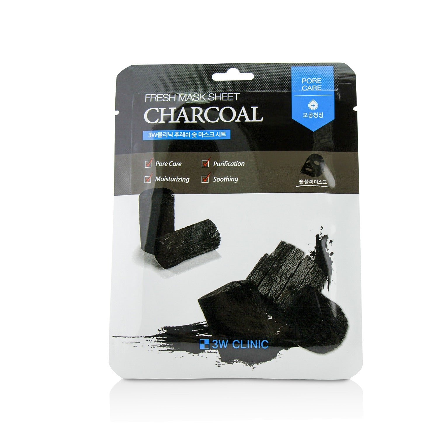 3W Clinic Mask Sheet - Charcoal  10pcs