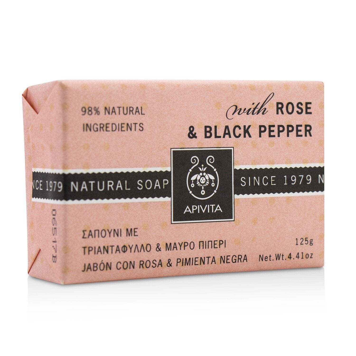 Apivita Natural Soap With Rose & Black Pepper  125g/4.41oz