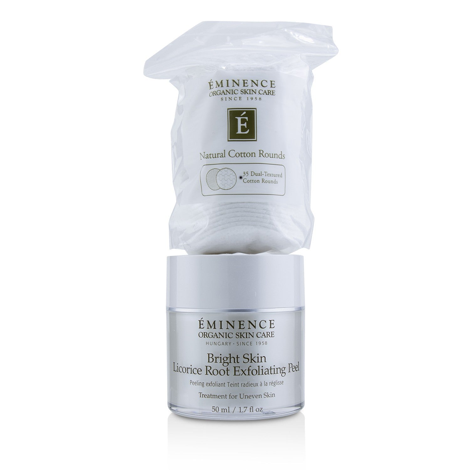 Eminence Bright Skin Licorice Root Exfoliating Peel (with 35 Dual-Textured Cotton Rounds)  50ml/1.7oz