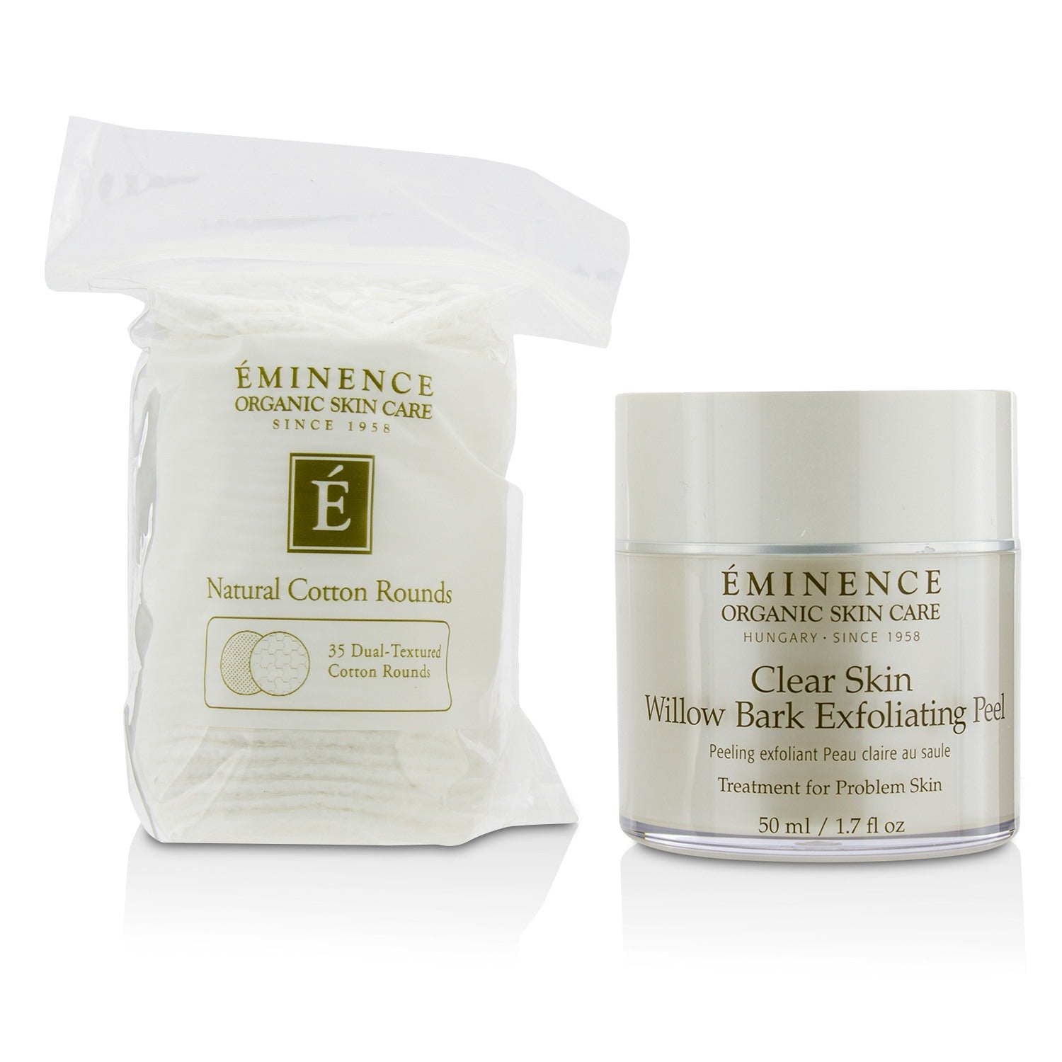 Eminence Clear Skin Willow Bark Exfoliating Peel (with 35 Dual-Textured Cotton Rounds)  50ml/1.7oz