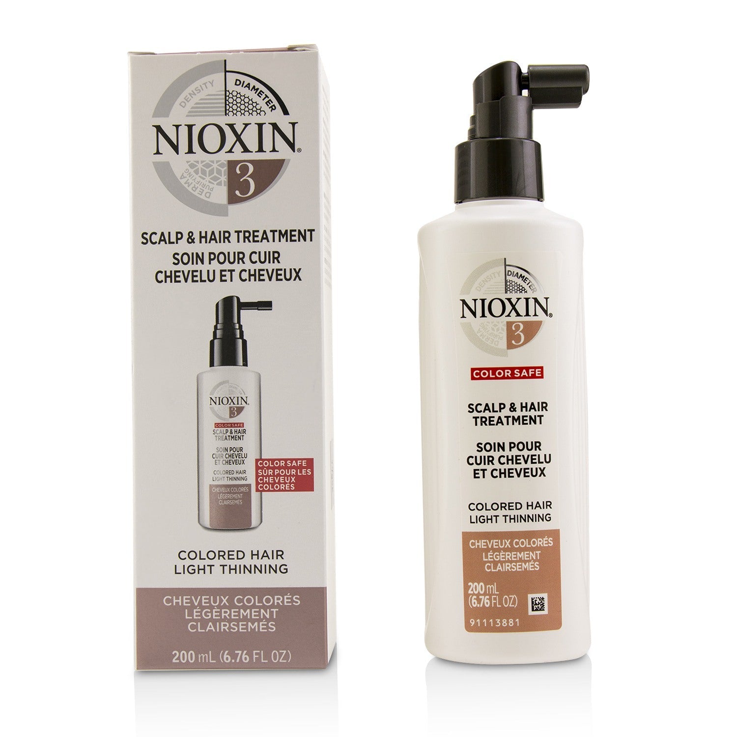 Nioxin Diameter System 3 Scalp & Hair Treatment (Colored Hair, Light Thinning, Color Safe)  100ml/3.38oz