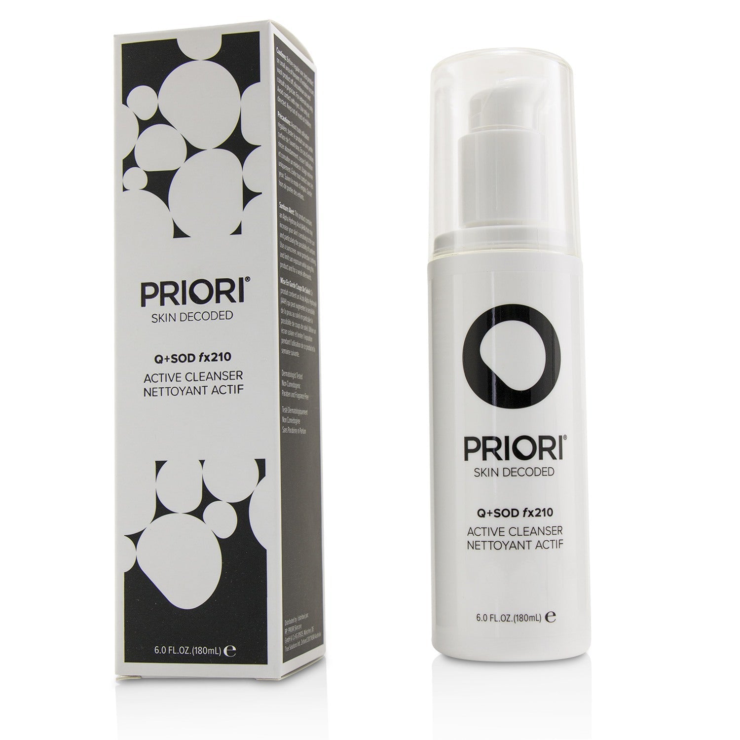 Priori Q+SOD fx210 - Active Cleanser  180ml/6oz