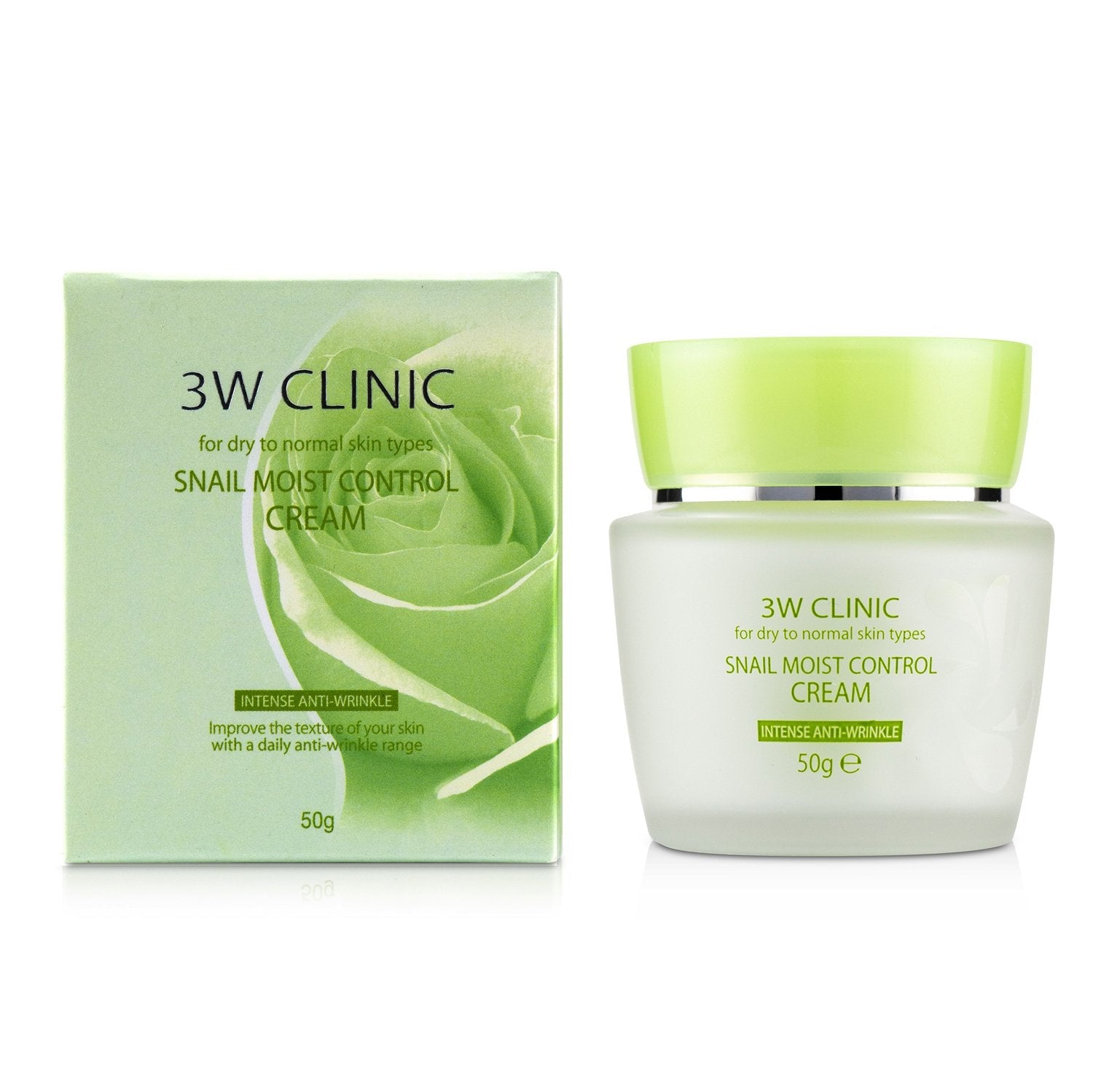 3W Clinic Snail Moist Control Cream (Intensive Anti-Wrinkle) - For Dry to Normal Skin Types  50g/1.7oz