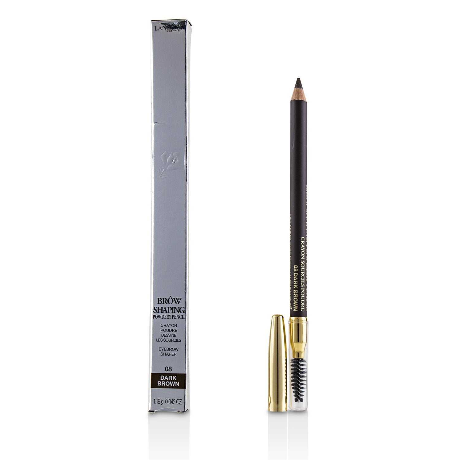 Lancome Brow Shaping Powdery Pencil - # 08 Dark Brown  1.19g/0.042oz