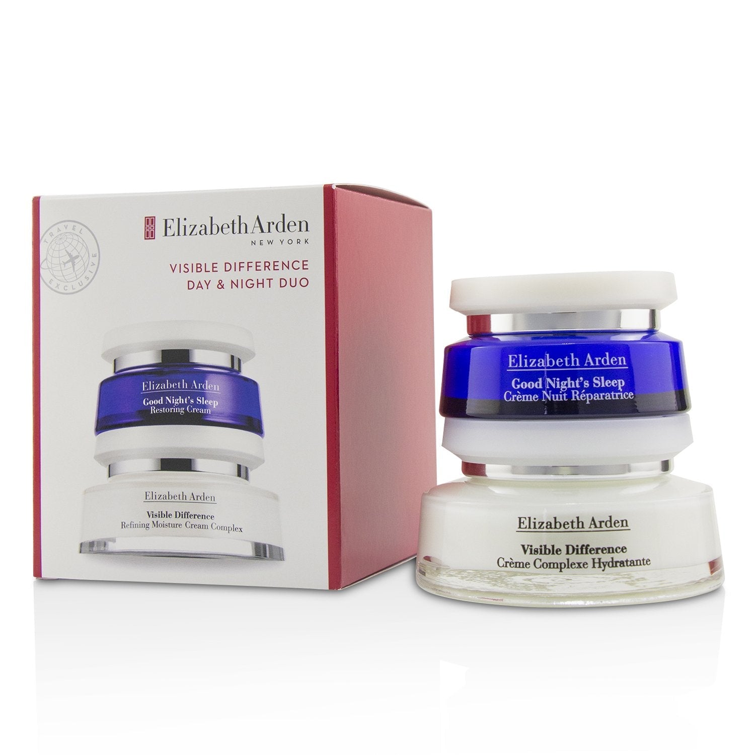 Elizabeth Arden Visible Difference Day & Night Duo: Refining Moisture Cream Complex 100ml/3.4oz+Good Night's Sleep Restoring Cream 50ml/1.7oz  2pcs