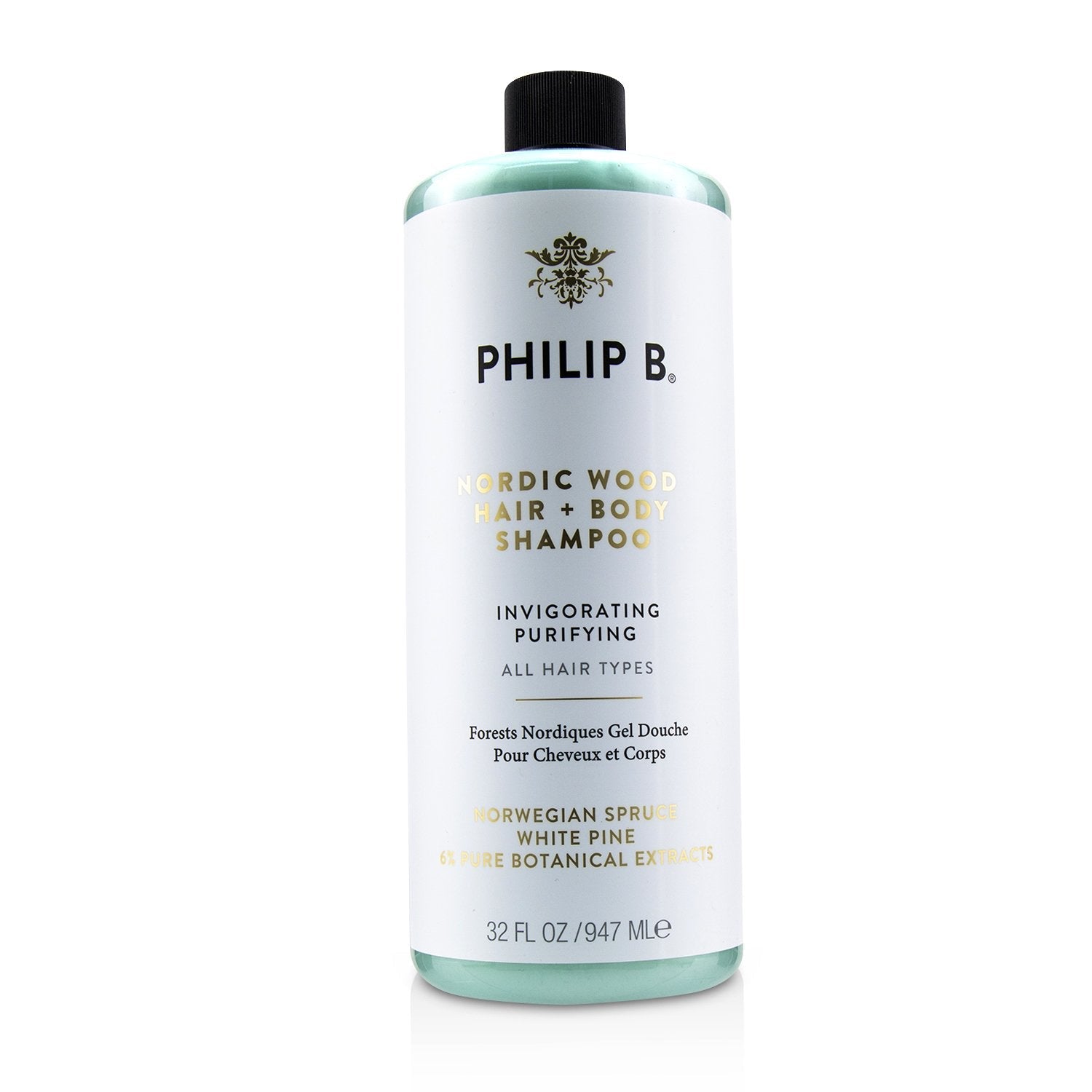 Philip B Nordic Wood Hair + Body Shampoo (Invigorating Purifying - All Hair Types)  947ml/32oz