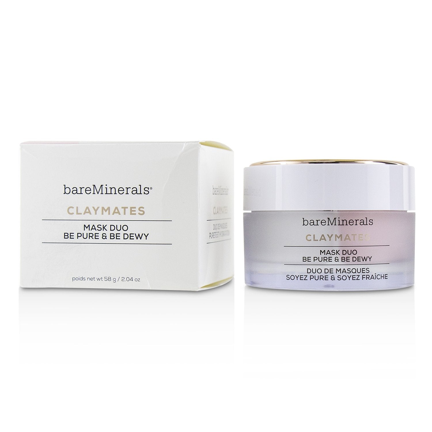 BareMinerals Claymates Be Pure & Be Dewy Mask Duo  58g/2.04oz