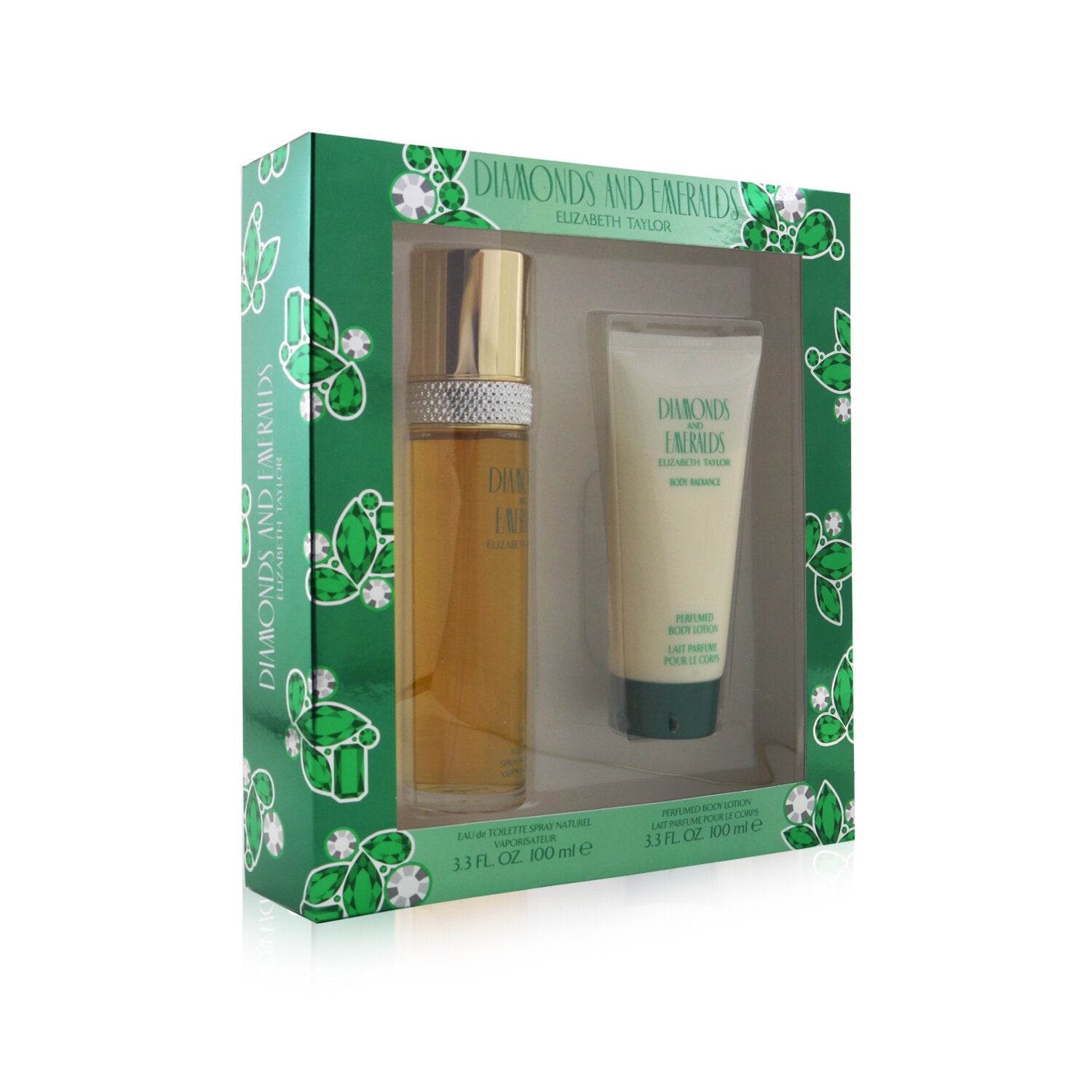 Elizabeth Taylor Diamond & Emerald Coffret: Eau De Toilette Spray 100ml/3.3oz + Perfumed Body Lotion 100ml/3.3oz  2pcs