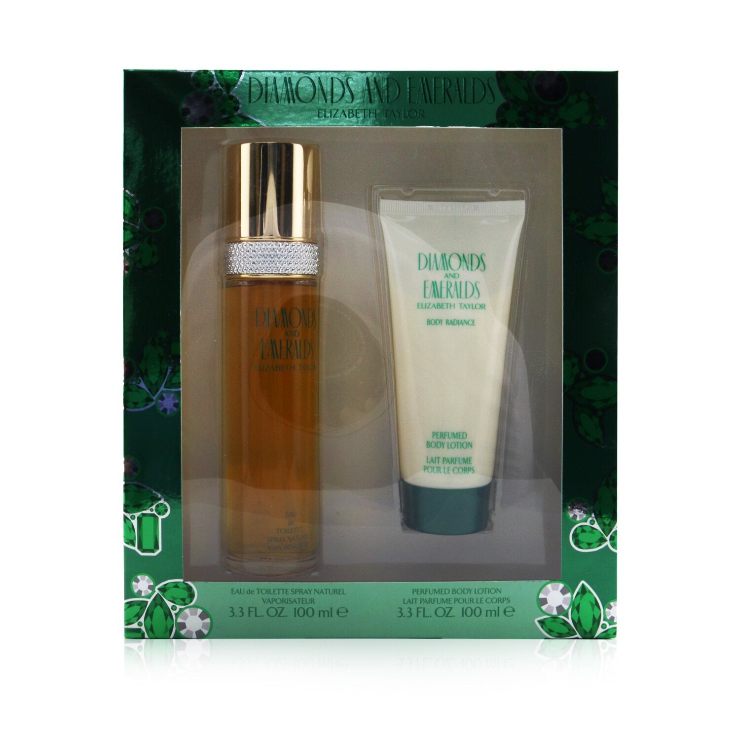 Elizabeth Taylor Diamond & Emerald Coffret: Eau De Toilette Spray 100ml/3.3oz + Perfumed Body Lotion 100ml/3.3oz  2pcs