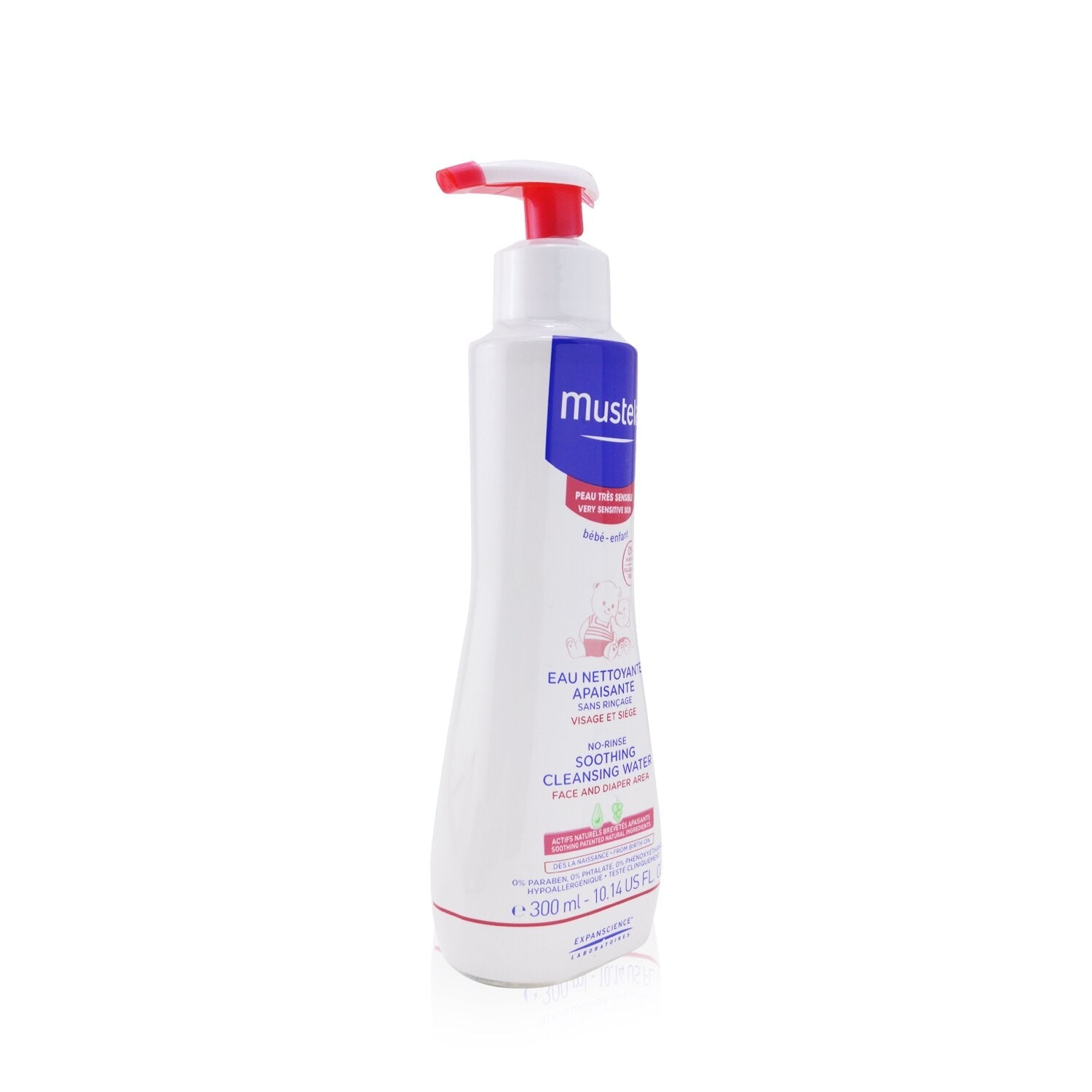 Mustela No Rinse Soothing Cleansing Water (Face & Diaper Area) - For Very Sensitive Skin  300ml/10.14oz