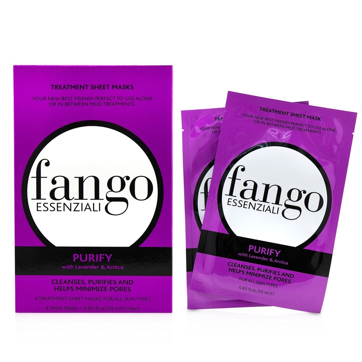 Borghese Fango Essenziali Purify Treatment Sheet Masks  4x25ml/0.83oz