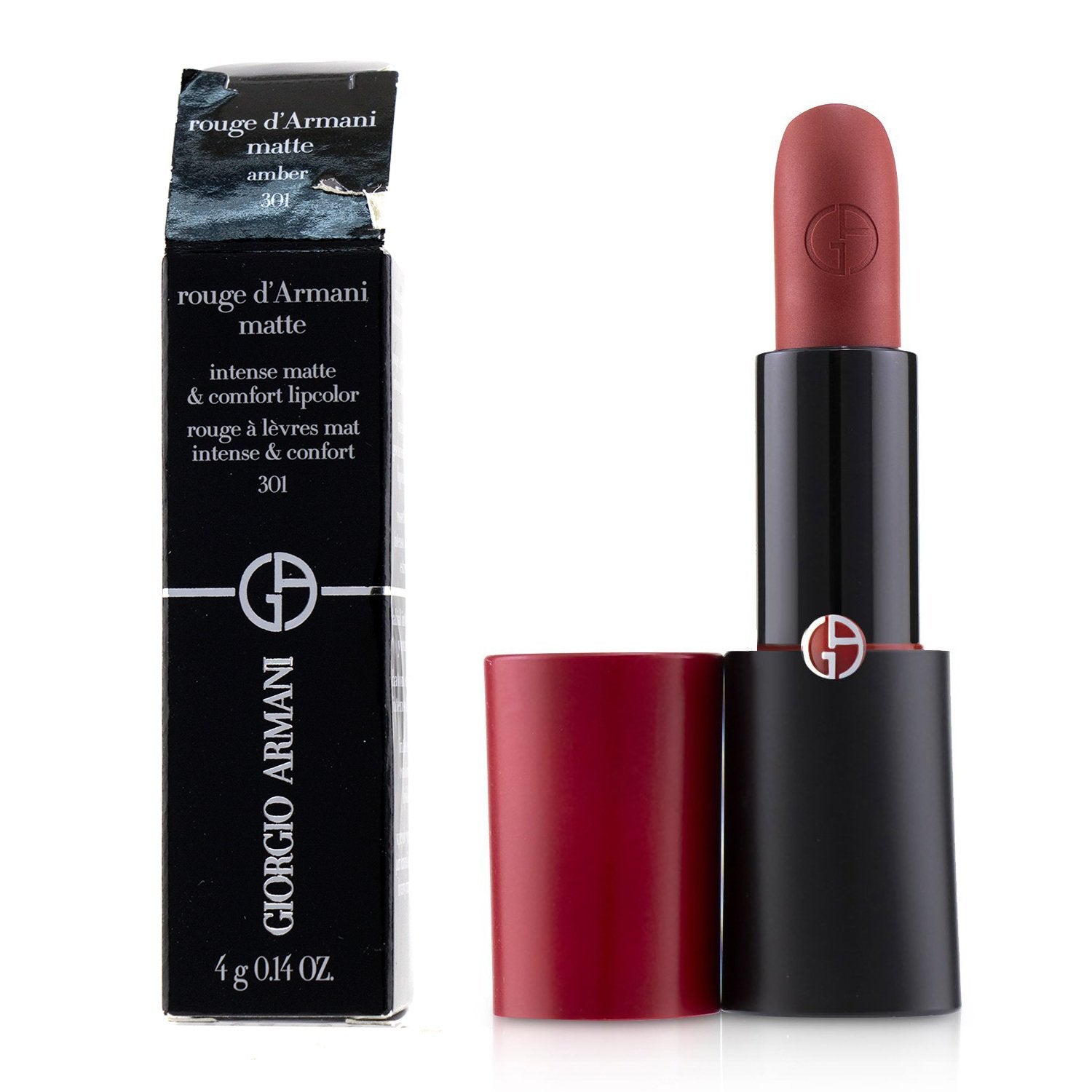 Giorgio Armani Rouge D'Armani Matte Intense Matte & Comfort Lipcolor - # 301 Amber (Box Slightly Damaged)  4g/0.14oz