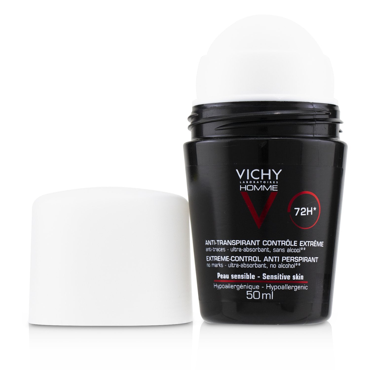 Vichy Homme 72H* Extreme-Control Anti Perspirant Roll-On (For Sensitive Skin)  50ml/1.69oz