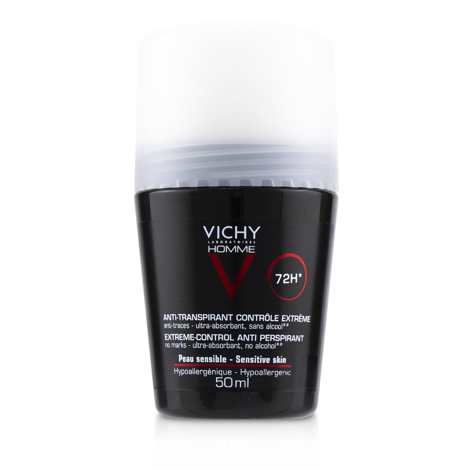 Vichy Homme 72H* Extreme-Control Anti Perspirant Roll-On (For Sensitive Skin)  50ml/1.69oz