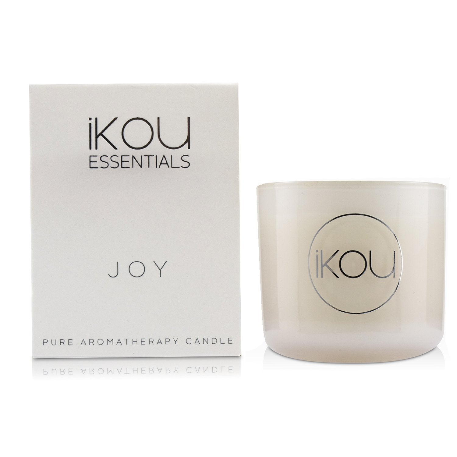 iKOU Essentials Aromatherapy Natural Wax Candle Glass - Joy (Australian White Flannel Flower)  85g