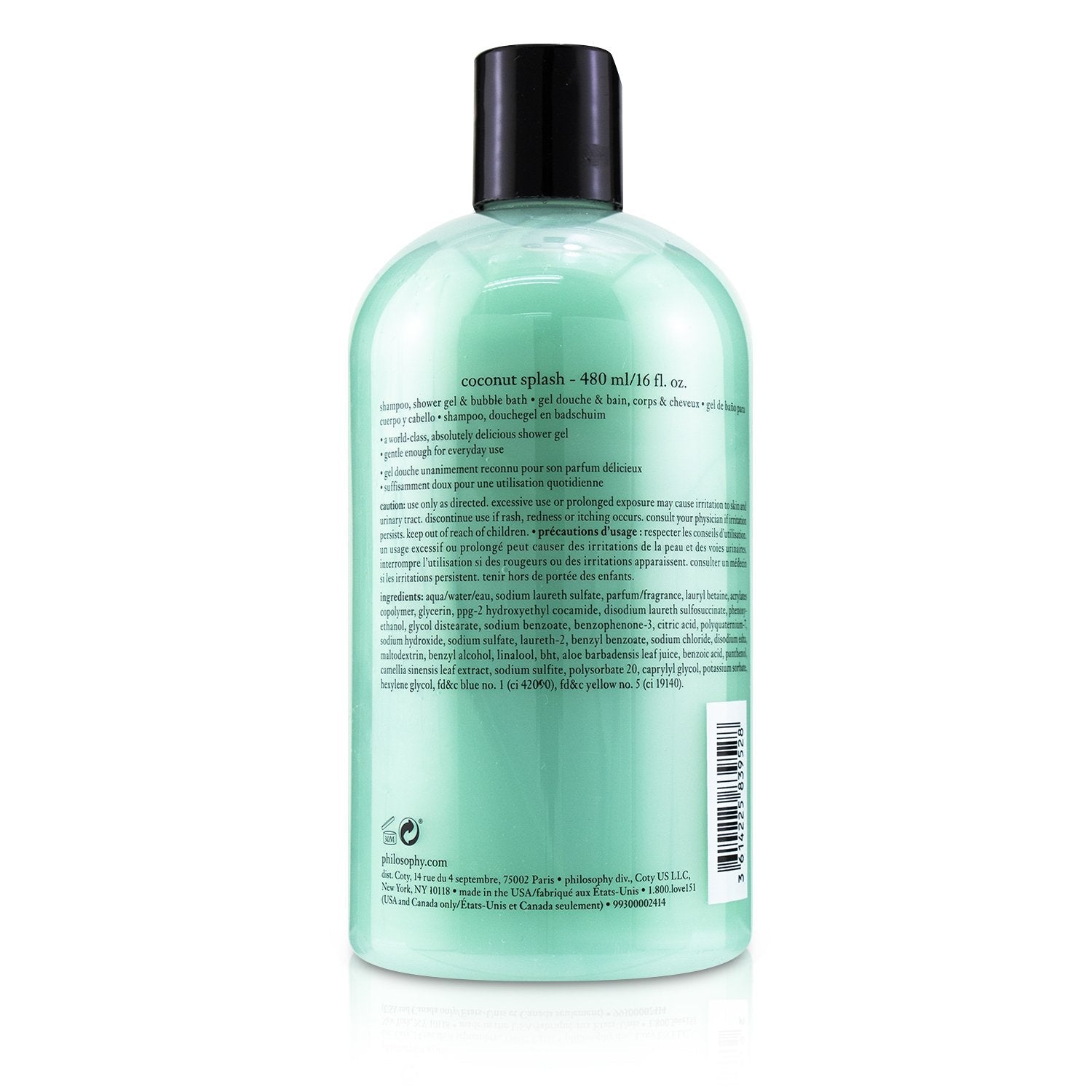 Philosophy Coconut Splash Shampoo, Shower Gel & Bubble Bath  480ml/16oz